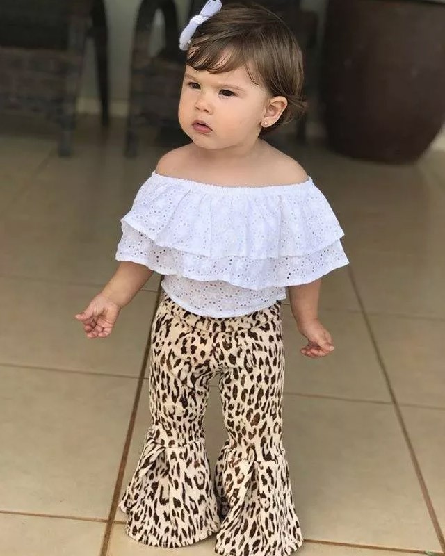 conjunto calça flare infantil